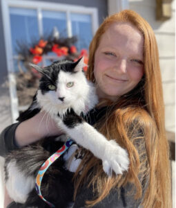 Haley, Veterinary Assistant, and her cat